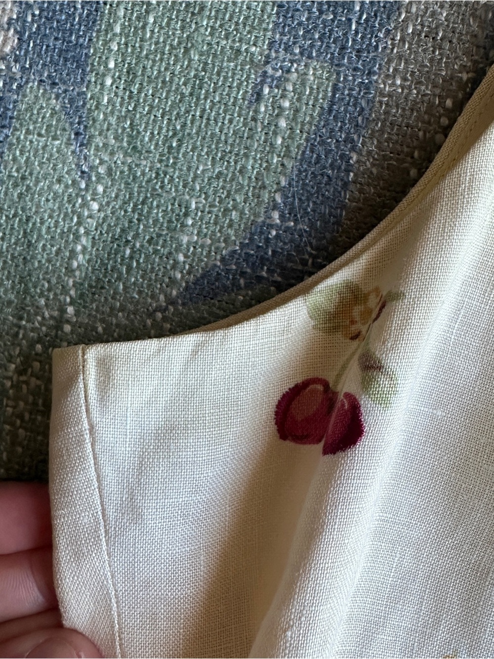 Laura Ashley Cream Cherry Print Midi Dress - Picture 5 of 7